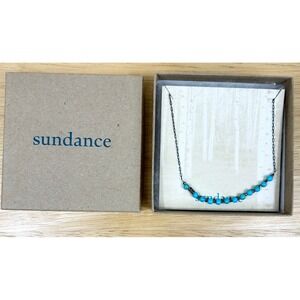 Sundance Catalog Turquoise Bead Necklace Garnet Charm Artisan BOHO Western USA